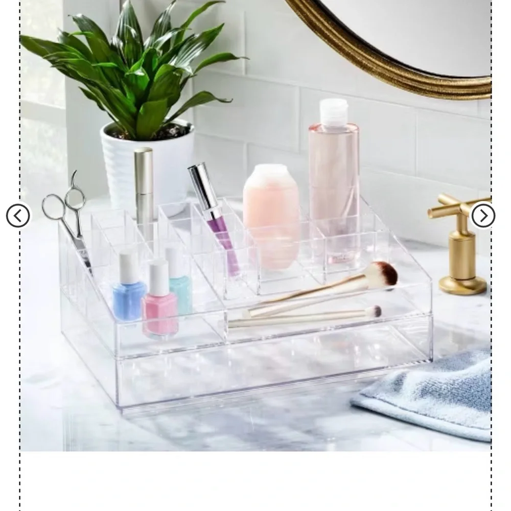 Clear Acrylic Makeup Organizer with Compartments